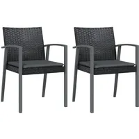 vidaXL Gartenstuhl 56,5 x 57 x 83 cm schwarz 2 St.