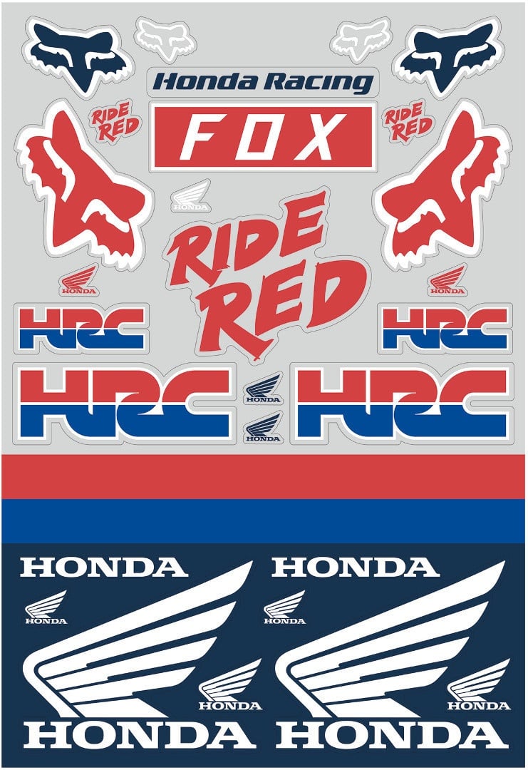 FOX Honda Track Pack Sticker, rot