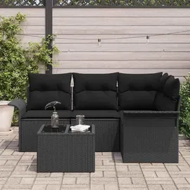 vidaXL Garten-Lounge-Set 5-tlg. schwarz