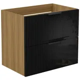 duschspa Waschtisch Unterschrank Waschtischunterschrank Waschbeckenunterschrank Badschrank, 50-120cm Hängeschrank, Matt / Hochglanz schwarz 60 cm x 52 cm x 38.8 cm