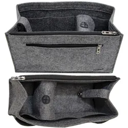 Handtaschen Organizer 36x12x22cm Filz Innentasche Taschen Einsatz XL Beutel Grau