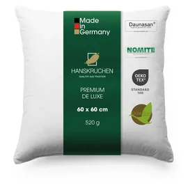HANSKRUCHEN Premium de Luxe Daunenkissen 60 x 60 cm Weiß