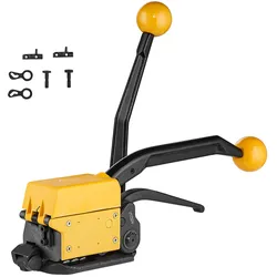 VEVOR Stahl-Umreifungsgerät für 1/2"-3/4" Breite, 3-in-1 (Spanner, Crimper, Cutter), manuelle Bandverpackungs-Banderoliermaschine, Verpackungs-Metall-Stahl-Umreifungsband-Banderoliermaschine für Edels