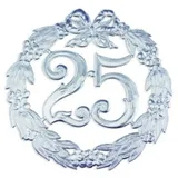 DEMMLER Jubiläumszahl 25 Ø 24 cm Silber