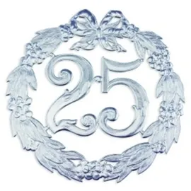 DEMMLER Jubiläumszahl 25 Ø 24 cm Silber
