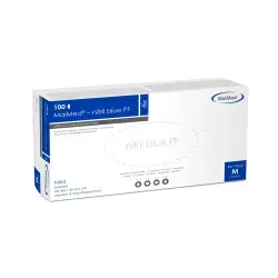 MaiMed® - nitril blue PF Einmalhandschuhe, Nitril, puderfrei 74220 , 1 Karton = 10 Packungen = 1000 Stück, Größe M