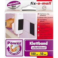 fixomoll Fix-o-moll Power-Klettband selbstklebend Schwarz 100 cm x 50 mm