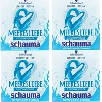 4 x Schauma Festes Shampoo  MEERESLIEBE Feuchtigkeit Limited Edition