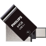Philips USB-Flashlaufwerk mit Zweifach-Stecker 64GB, USB-A 3.0/USB-C 3.0 (FM64DC152B/00)