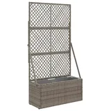 vidaXL Gartenpflanzer mit Gitter 70 x 30 x 135 cm Grau
