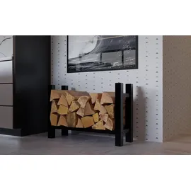 CLP Kaminholzregal Medya Metall 80 x 30 x 60 cm Schwarz