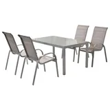Merxx Amalfi di Lusso Gartenmöbel Set 150 x 90 x 0 cm diamantbraun 4 St.
