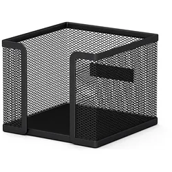 Zettelbox Metall 10x10x8cm Schwarz Notizzettel Box für Notizblock Schreibtisch Organizer Bürozubehör Ordnungshelfer Aufbewahrung für Zettel Memo