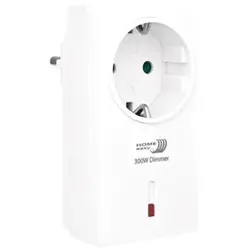 SMARTWARES Funk-Steckdosen-Adapter, dimmbar bis 200W ohmsche Last, 1 Kanal, reinweiß