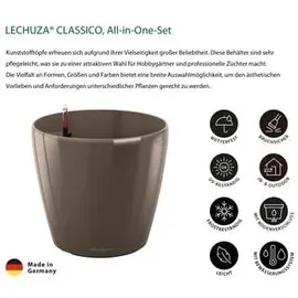 LECHUZA Classico 60 Komplettset Ø 60 x 56 cm taupe hochglanz
