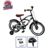 Kinderfahrrad Volare Black Cruiser - 14 Zoll - Schwarz - Mit Fahrradhelm & Zubehör - Schwarz