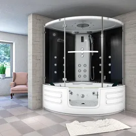 AcquaVapore Dampfdusche Whirlpool Dusche Duschkabine K70-SW-TH-EC-SC 150x150cm Schlauchreinigung+scheibenversiegelung