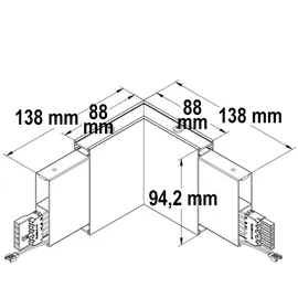 ISOLED Eckverbinder 90° für Hängeleuchte Linear Up+Down, 3W, weiß, warmweiß