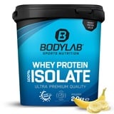 Whey Protein Isolate 2kg Banane Bodylab24, Eiweißpulver aus Whey Isolat, Whey Protein-Pulver kann den Muskelaufbau unterstützen, konzentriertes Iso-Whey-Protein frei von Aspartam