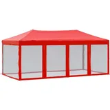 vidaXL Partyzelt Faltbar mit Seitenwänden Gartenzelt Festzelt Pavillon Zelt Gartenpavillon Gazebo Gartenlaube Bierzelt Faltzelt Camping Rot 3x6 m