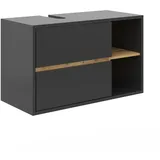 Vicco Waschbeckenunterschrank Viola Anthrazit Eiche Artisan, Holzwerkstoff, 5 Fächer, 2 Schubladen, Rechteckig, 100x60x45.5 cm
