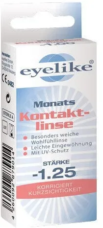 Eyelike Monatslinse Stärke -1,25