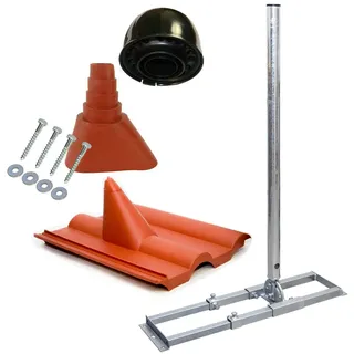 PremiumX Profi X100-48K SAT Dach-Sparren-Halter mit Kabeldurchführung für Satelliten-Antenne Satellitenschüssel - Komplett Set für die Dachinstallation