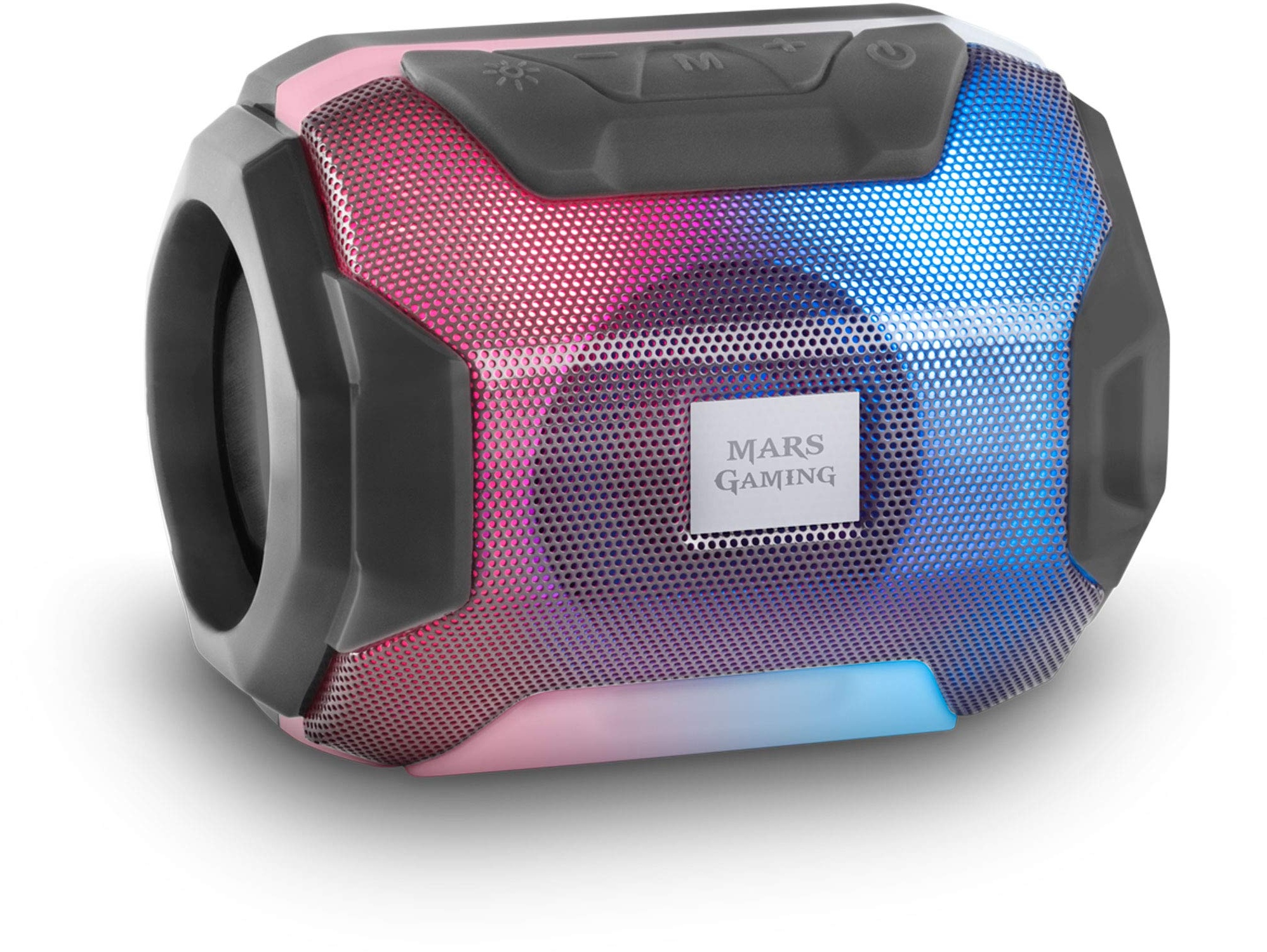 Mars Gaming GAMING MSBAX, Bluetooth-RGB-Lautsprecher, kompakt,10W, USB/MicroSD/Radio, Schwarz, negro