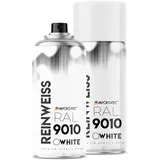 Microtec® Sprühlack | 400ml | hochwertiges Acryllackspray | matt oder glänzend | Sprühfarben für Metall, Holz, Kunststoff u.v.m. | große Farbauswahl (Weiß matt - RAL 9010)