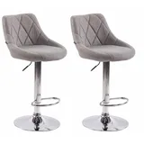 CLP 2er Set Barhocker Lazio Stoff grau