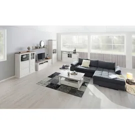 Hom ́in Vitrine CAMRON 69,5 x 209 x 42,5 cm Grau/Weiß