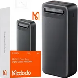 Mcdodo Powerbank 30000Mah Mit Display 3X Usb Usb-C 22.5W + Usb-C Kabel - Schwarz
