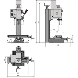 Optimum Bohr-Fräsmaschine BF 16Vario