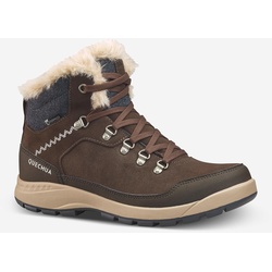 Winterschuhe Damen halbhoch Leder warm wasserdicht Winterwandern - SH900 braun, braun, 40