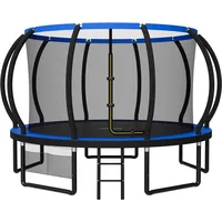 JUMMICO Trampolin Outdoor Ø 228/305/366/427/488 cm mit Schutznetz und Leiter, GS-geprüftes Freizeit-Trampolin für Kinder und Erwachsene, Rahmen mit Rostschutzbeschichtung, Belastbarkeit 150kg