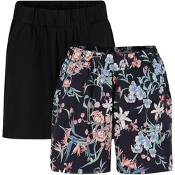 bonprix Baumwolljersey-Shorts mit Bequembund 2er-Pack, schwarz, 48/50 (XL), mit Baumwolle