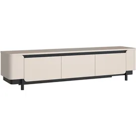 Forte Lowboard FORTE "VodolTV-Board, TV-Schrank", beige (sand, schwarz), B:204,9cm H:49,1cm T:44,8cm, Spanplatte, Sideboards, Lowboard, TV Board, Soft Close, Stauraum