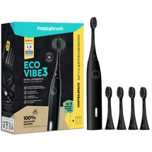 happybrush Eco Vibe 3 Allblack + Aufsteckbürsten 4 St.