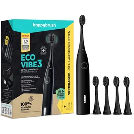 happybrush Eco Vibe 3 Allblack + Aufsteckbürsten 4 St.