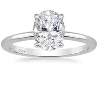 ROUGEMONT Solitärring Extravaganter Damen Solitär Ring Verlobungsring Oval 925 Silber, Echtschmuck 6