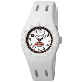 Esprit Fun Racer 30mm Silikongehäuse Weiß Kautschukarmband Weiß