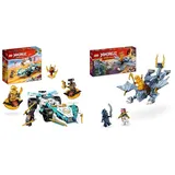 LEGO NINJAGO Zanes Drachenpower-Spinjitzu-Rennwagen & NINJAGO Riyu der Babydrache, Drachen-Spielzeug mit 3 Mini-Figuren