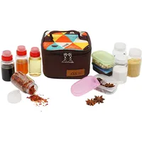 Gracelaza Set von 4 Gewürzdosen 3 Ölflasche 3 Frische Box Für Salz Pfeffer Spice Shaker Gewürz Topf mit Tasche für Camping/Reisen/Picknick #1