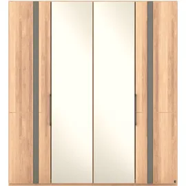 Musterring Drehtürenschrank MUSTERRING "Sorrent, Kleiderschrank, Schrank, teilmassiv Eiche", braun, B:200cm H:217cm, Schränke, Drehtürenschrank, Türen Eiche massiv oder als Parsol-Bronze-Spiegel, verschiedene Maße