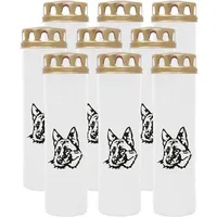 HS Candle Grabkerze GK-03999 (9-tlg), Grabkerze Brenndauer 100 Stunden mit Tier-Motiv