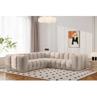 kaiser möbel Ecksofa BALOO CORNER Designer,für das Wohnzimmer, Stoff Moly, Einzelsofa, gesteppte Oberfläche,hoher Sitzkomfort,Water-Repellent-Stoff beige