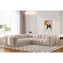 kaiser möbel Ecksofa BALOO CORNER Designer,für das Wohnzimmer, Stoff Moly, Einzelsofa, gesteppte Oberfläche,hoher Sitzkomfort,Water-Repellent-Stoff beige