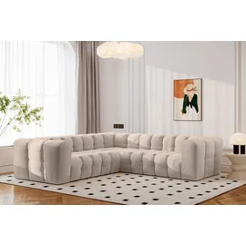 kaiser möbel Ecksofa BALOO CORNER Designer,für das Wohnzimmer, Stoff Moly, Einzelsofa, gesteppte Oberfläche,hoher Sitzkomfort,Water-Repellent-Stoff beige