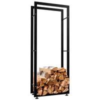 CLP Kaminholzständer Keri V2 Metall 60 x 25 x 150 cm Schwarz