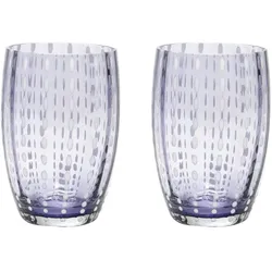 Zafferano Perle Lavendelglas – Farbiges mundgeblasenes Glas, 32 cl, handgefertigt – Set mit 2 handgefertigten Bechern für Wasser oder Cocktails